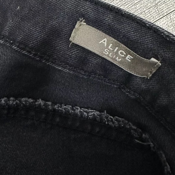 Mango Alice Size 8 Black Slim Fit Straight Leg Dark Wash Denim Jeans - Picture 8 of 9